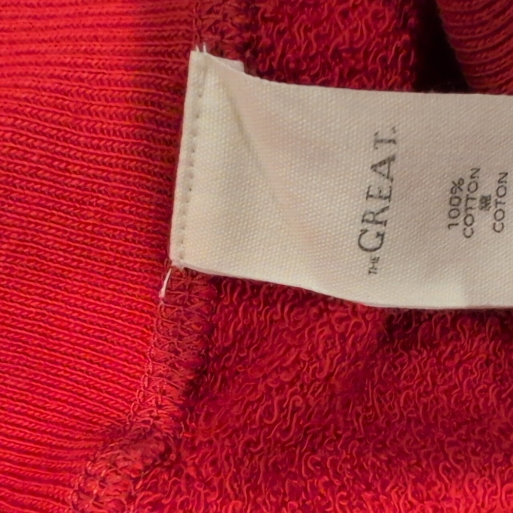 THE GREAT. Red Joggers with White Heart Accents - Picture 5 of 9